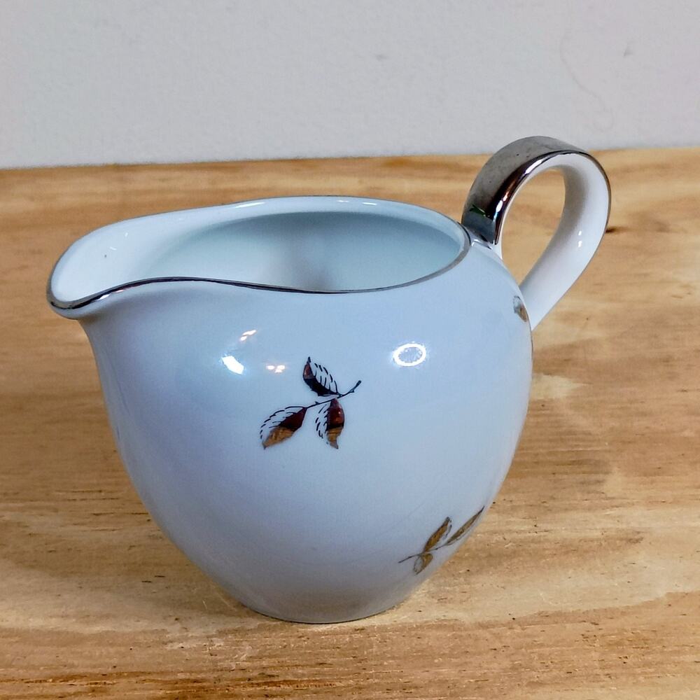 Vintage Seyei Bella Maria Fine China Creamer Pitcher 2129 Japan Platinum Trim